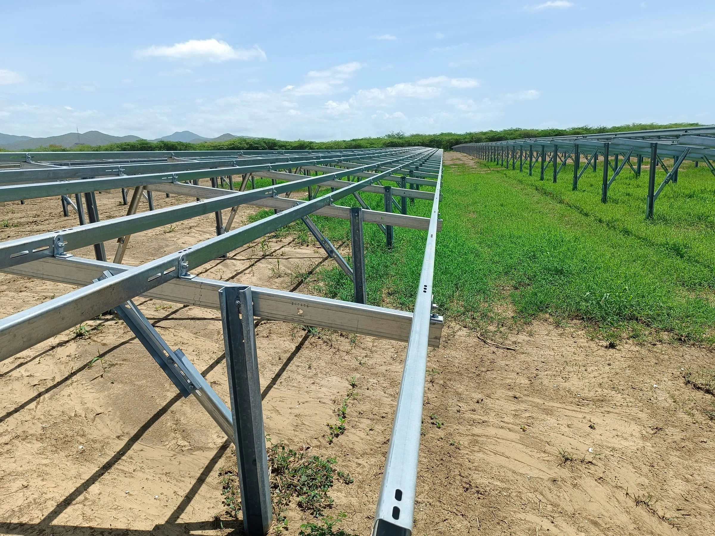 Solar tracker structures at the Salinas plant, Puerto Rico